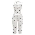 Spring Sexy Polka Dot Backless Strap Top High Waist Hip Raise Pants Two Piece Sets