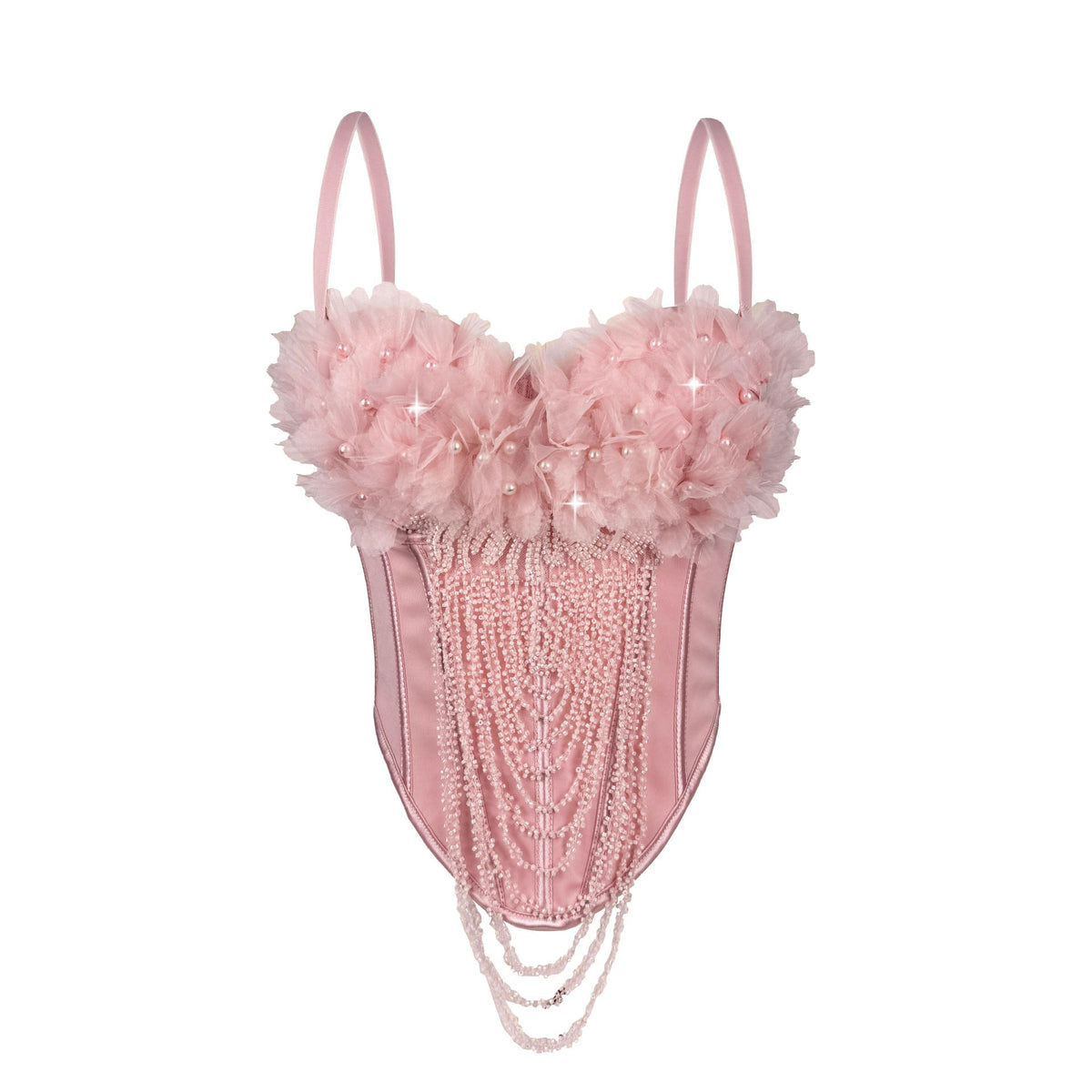 Arrival Handmade Floral Tassel Suspender Vest Sexy Backless Tube Top Outer Wear Boning Corset Corset Body Shaping