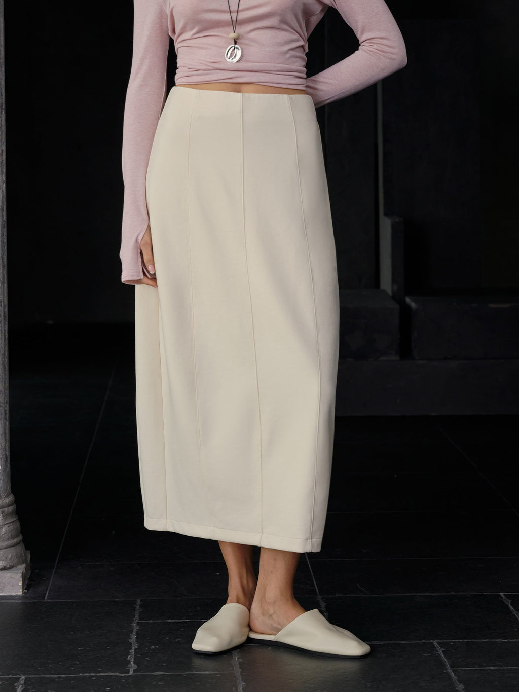 French Office Skirt Women Autumn Winter Back Slit Loose Straight Dress Package Hip Three Dimensional Split Bud Skirt