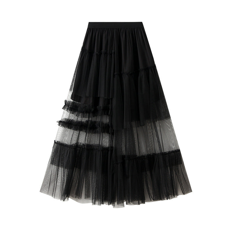 Sweet Tiered Dress Irregular Asymmetric Skirt Dream Tulle Skirt Women