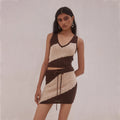 Women Sexy Hollow Out Cutout Striped Beach Dress Bikini Swimsuit Blouse Sun Proof Set