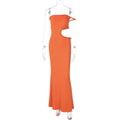 Summer Women Clothing Sexy off Neck Hollow Out Cutout out Cropped Slim Hip Dress