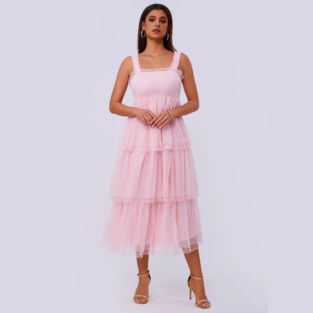 Mesh Sand Pregnant Women Dress