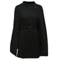 Woolen Coat Cotton Padded Women Autumn Winter Woolen Overcoat Sense Cape Shawl Trench Coat
