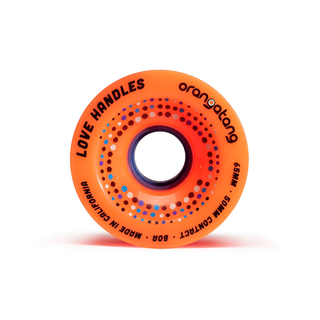 Orangatang Love Handles 65mm 80a Longboard Wheels - Orange (Set of 4)