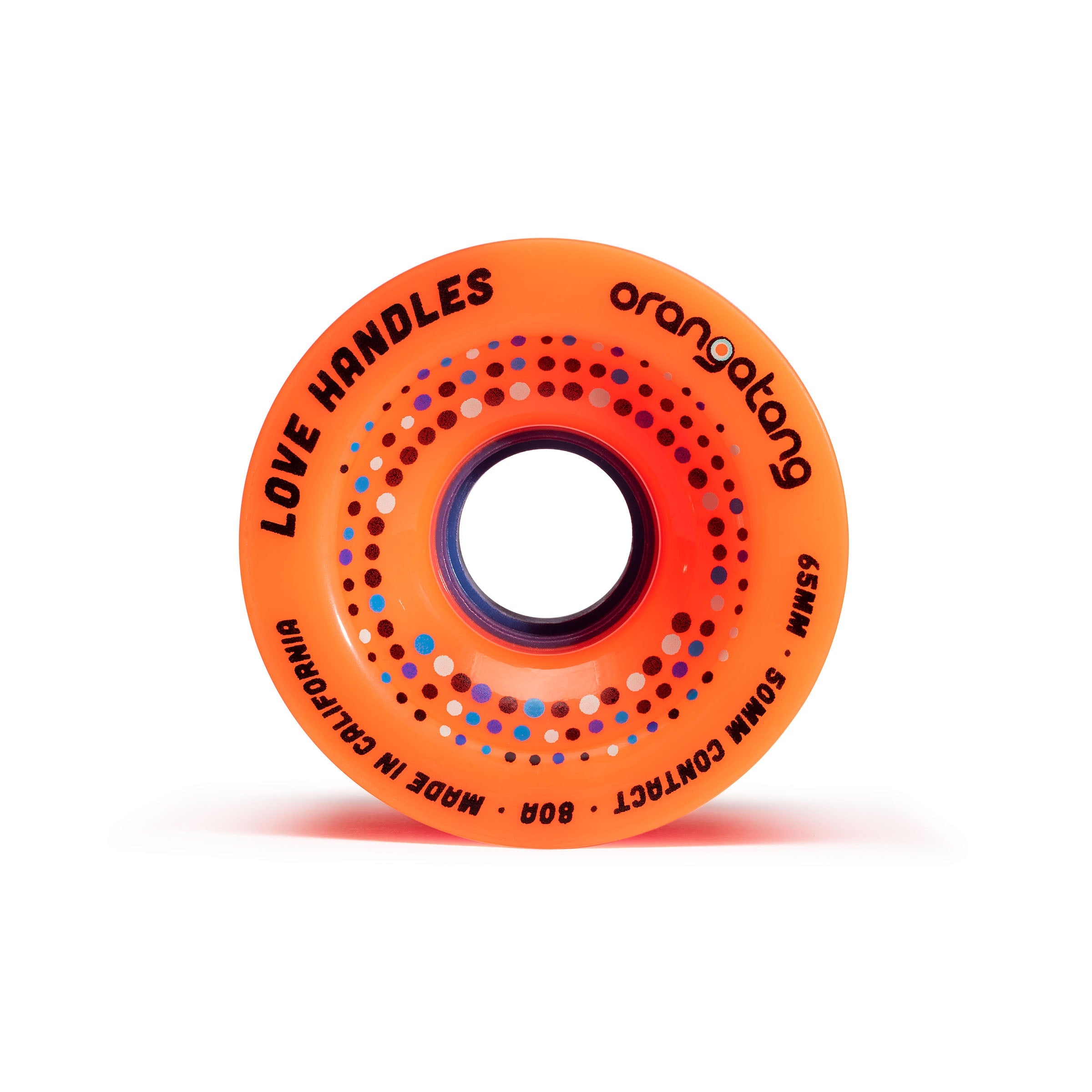 Orangatang Love Handles 65mm 80a Longboard Wheels - Orange (Set of 4)
