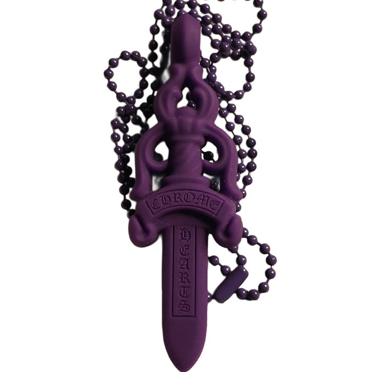 Chrome Hearts silicone purple dagger necklace