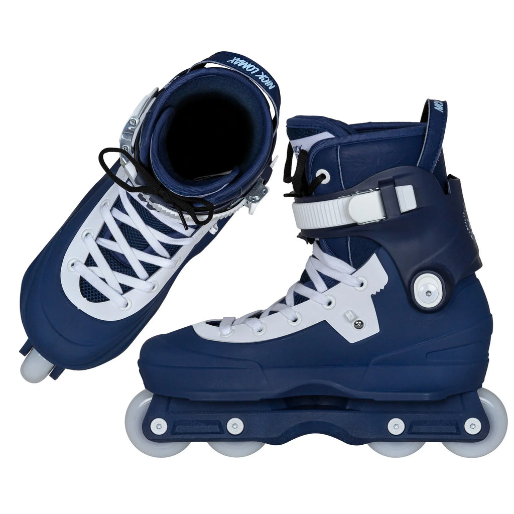 USD Aeon Nick Lomax Pro II 60 Aggressive Inline Skates Complete - Blue/White