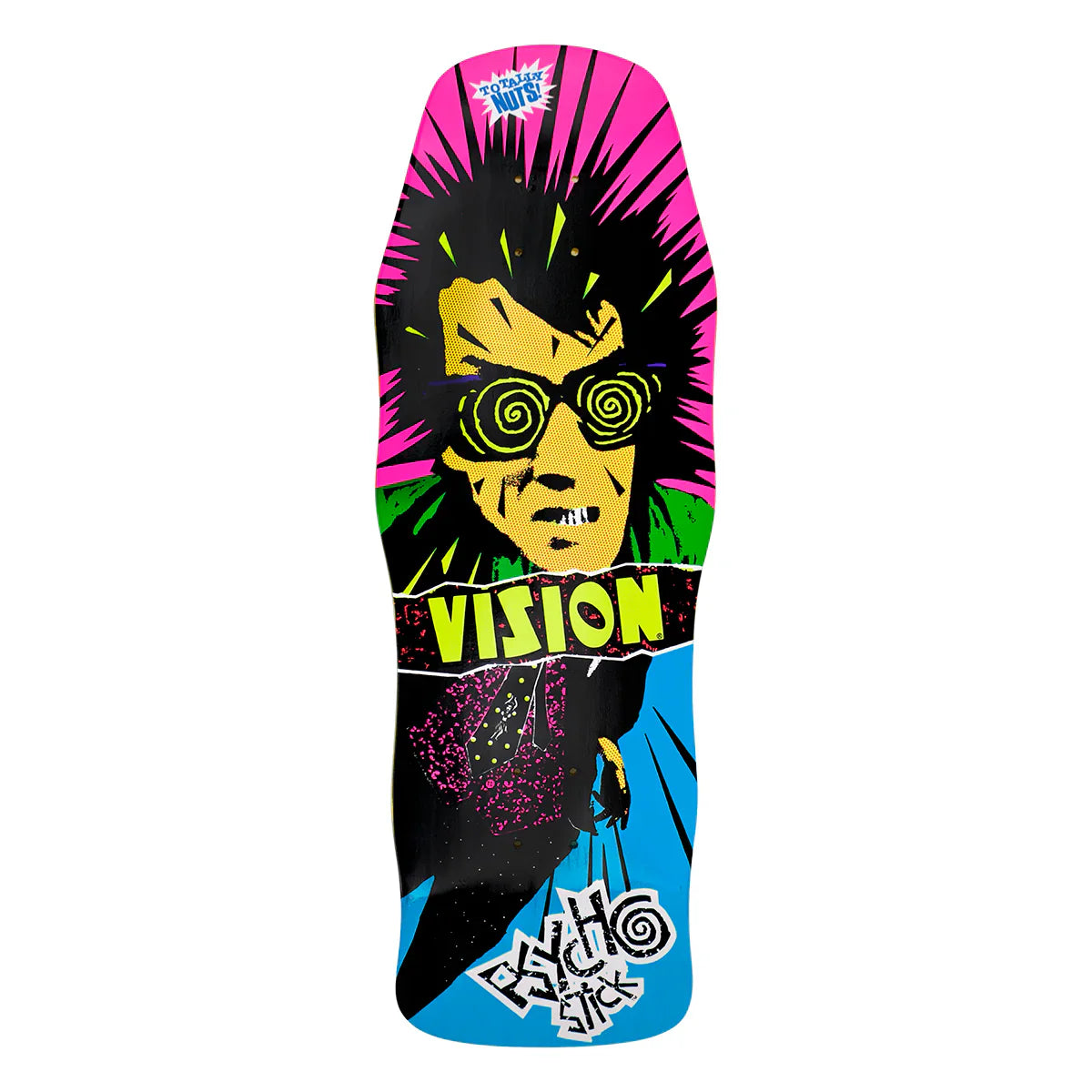 Vision Original Psycho Stick Skateboard Deck - 10″ Blue