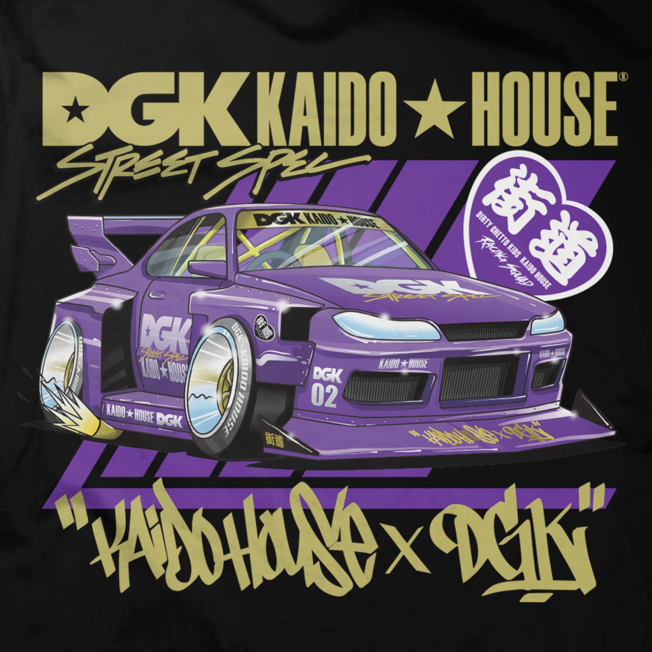 DGK x Kaido House Roulette Racer T-Shirt - Black