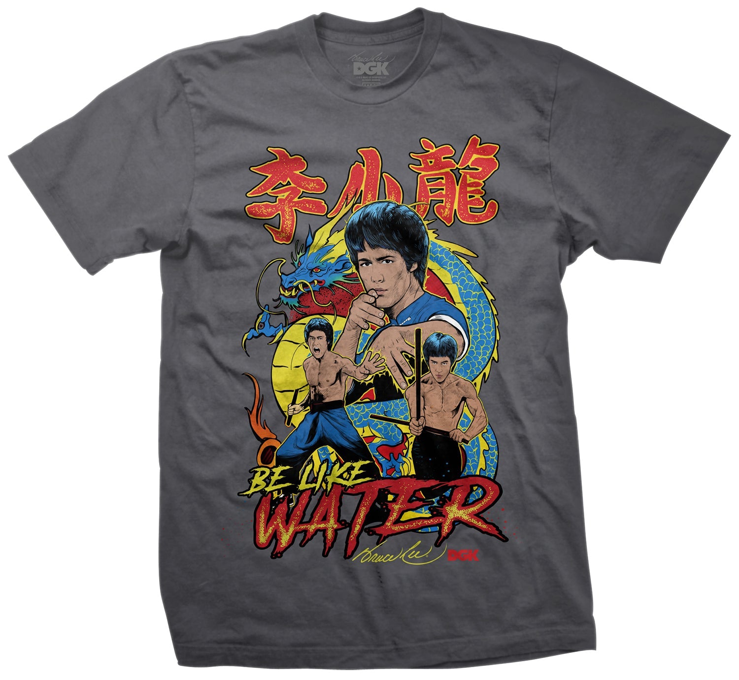 DGK x Bruce Lee Fury T-Shirt - Charcoal