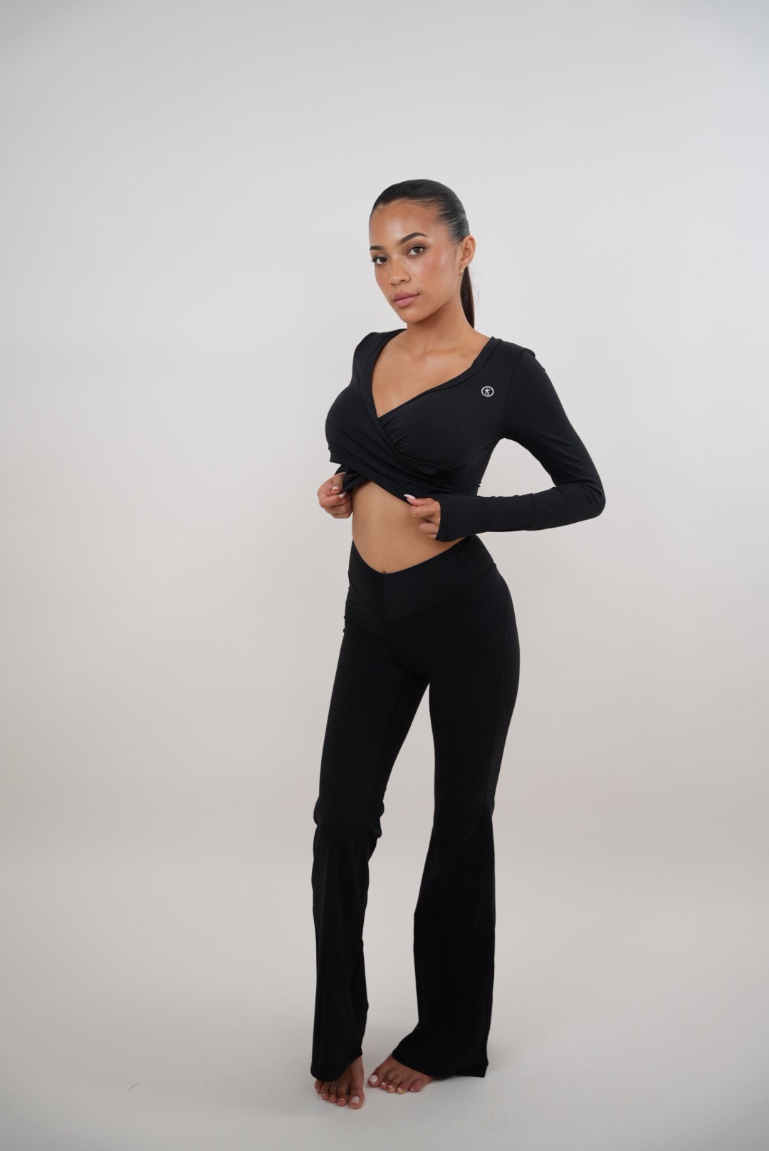 I Am Present Black Stretch Flare Legging