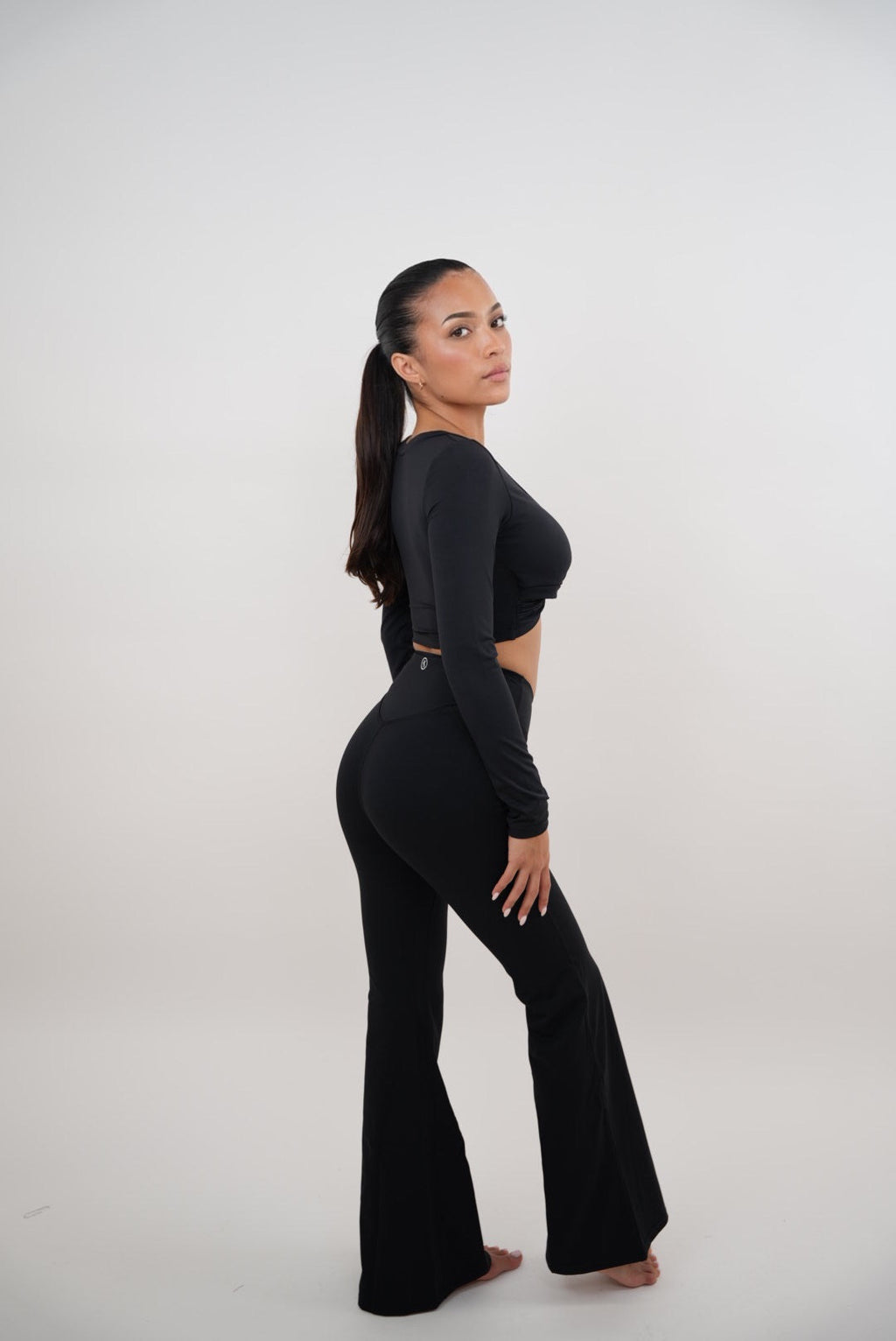 I Am Present Black Stretch Flare Legging