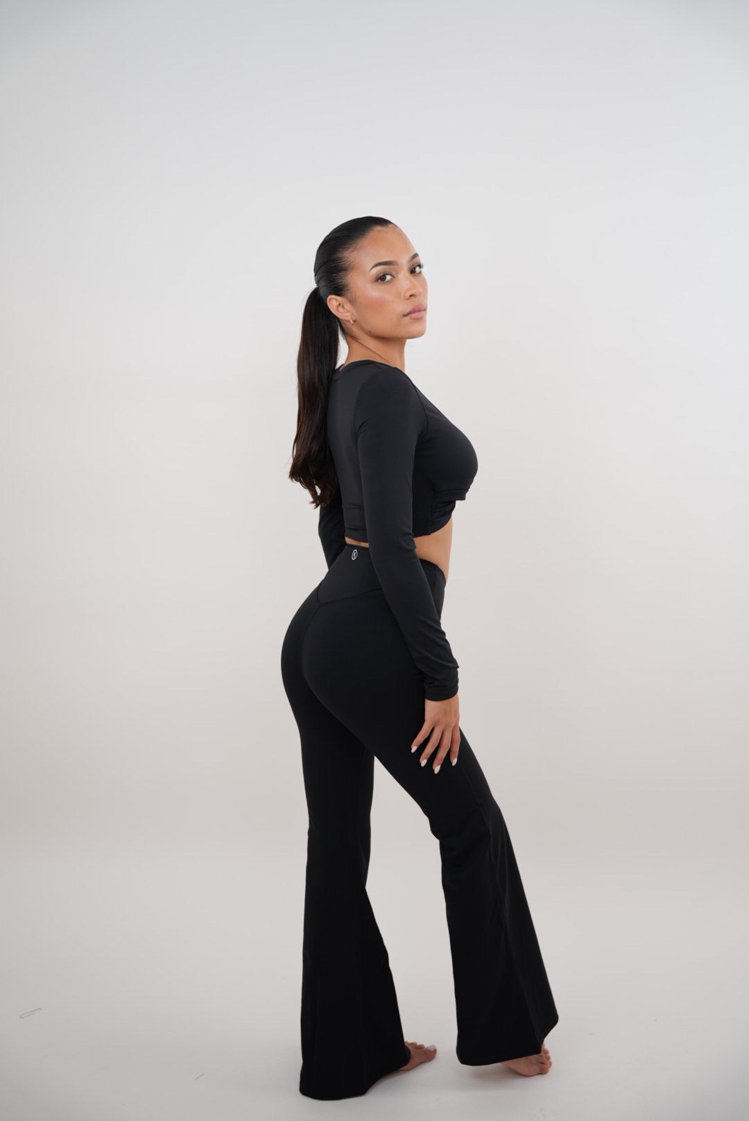 I Am Present Black Stretch Flare Legging