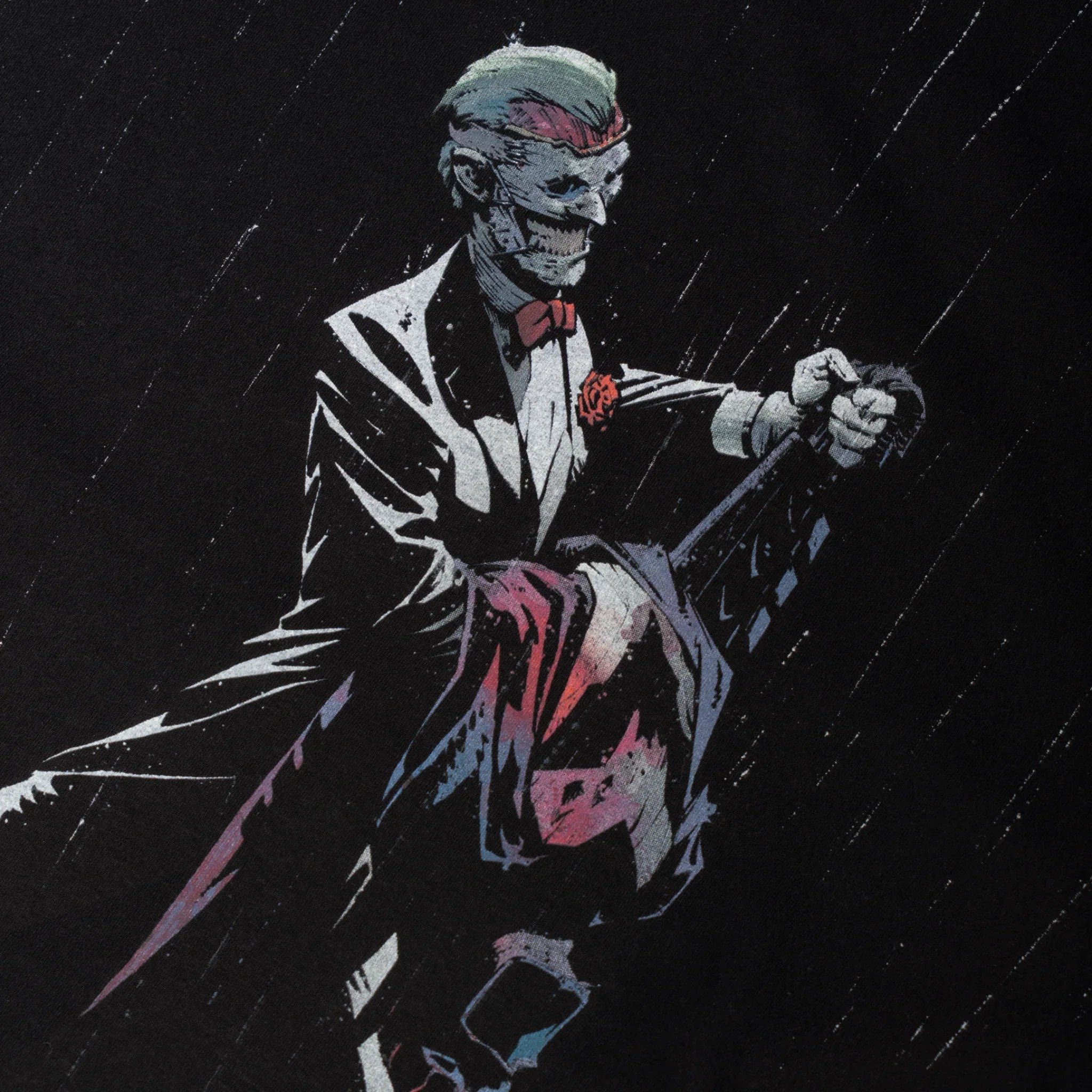 Welcome x Batman Rain Dance All-Over Print Boxy Knit Tee - Black