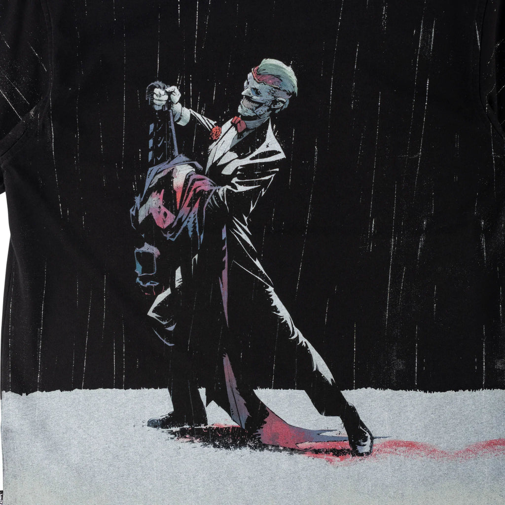 Welcome x Batman Rain Dance All-Over Print Boxy Knit Tee - Black