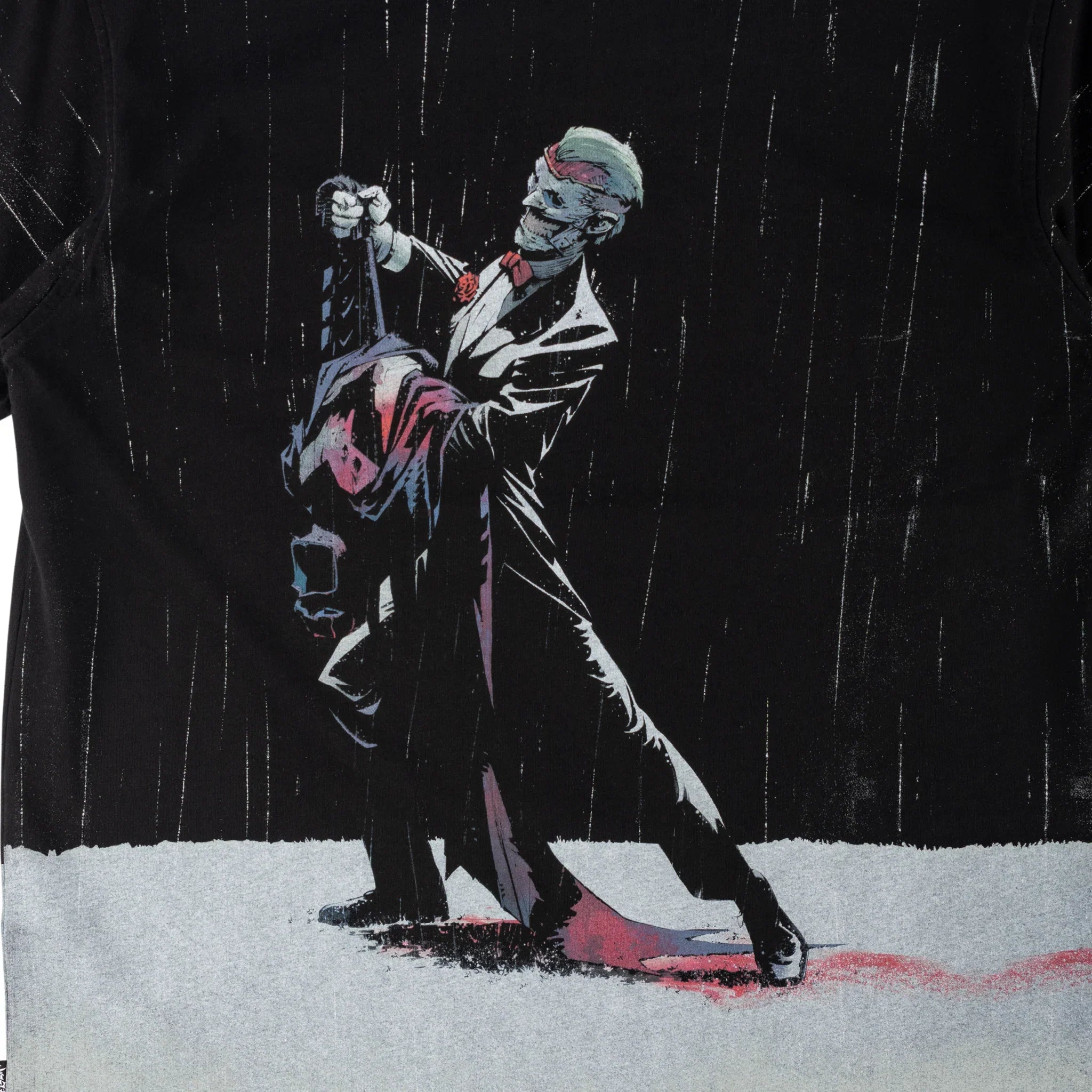 Welcome x Batman Rain Dance All-Over Print Boxy Knit Tee - Black