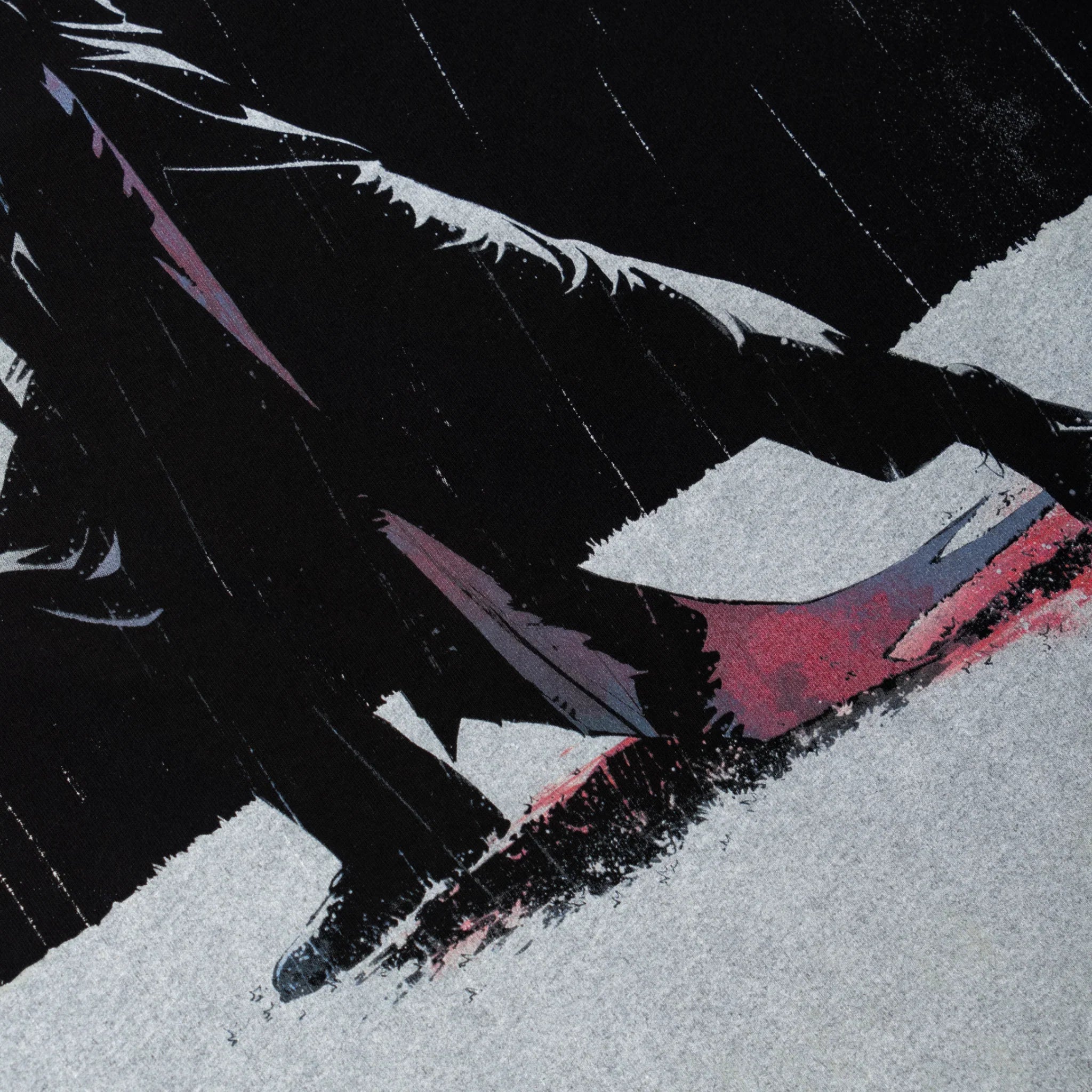 Welcome x Batman Rain Dance All-Over Print Boxy Knit Tee - Black