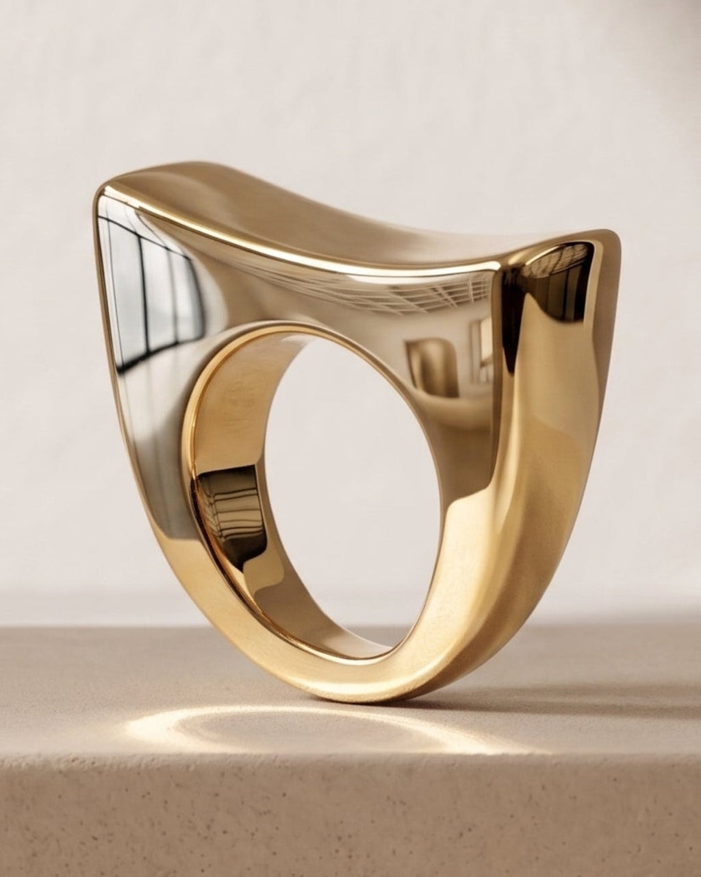 Caroline Wide Curved Gold Statement Ring