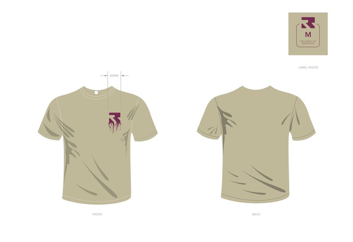 Root Industries T-Shirt Rooted - Sand & Burgundy