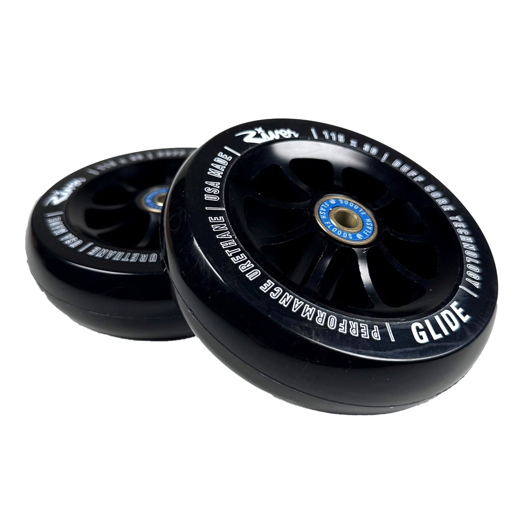 River Wheels “Shadow” Glides 115x30mm - Black on Black (Pair)