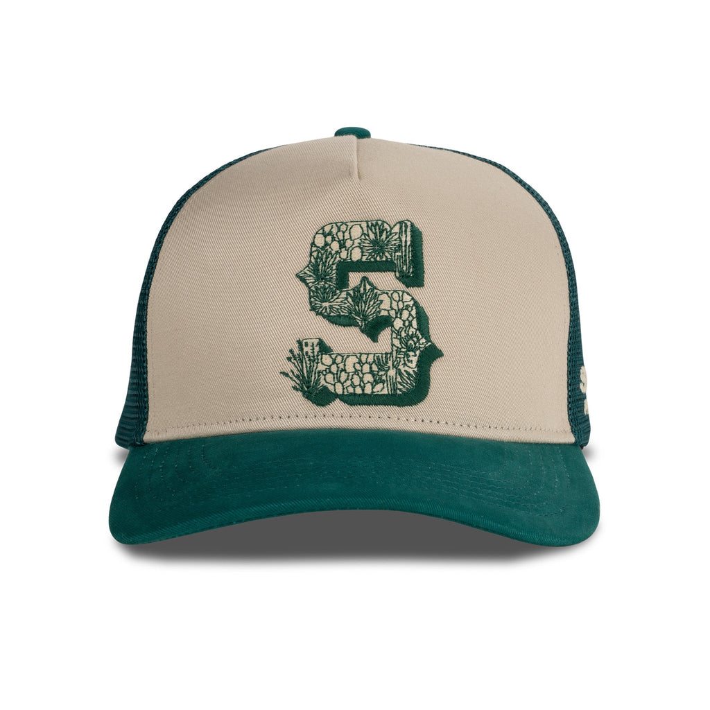 Sendero Desert Mark Cream/Teal 5 Panel Meshback Snapback Hat