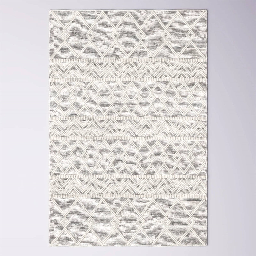 6-ft. x 9-ft. Hand Woven Wool Blend Grey Beige Ivory Persian Style Area Rug