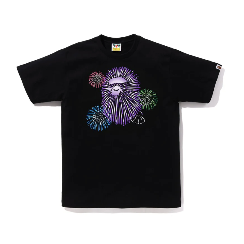 BAPE Ape head Firework tee (Black/Multi)