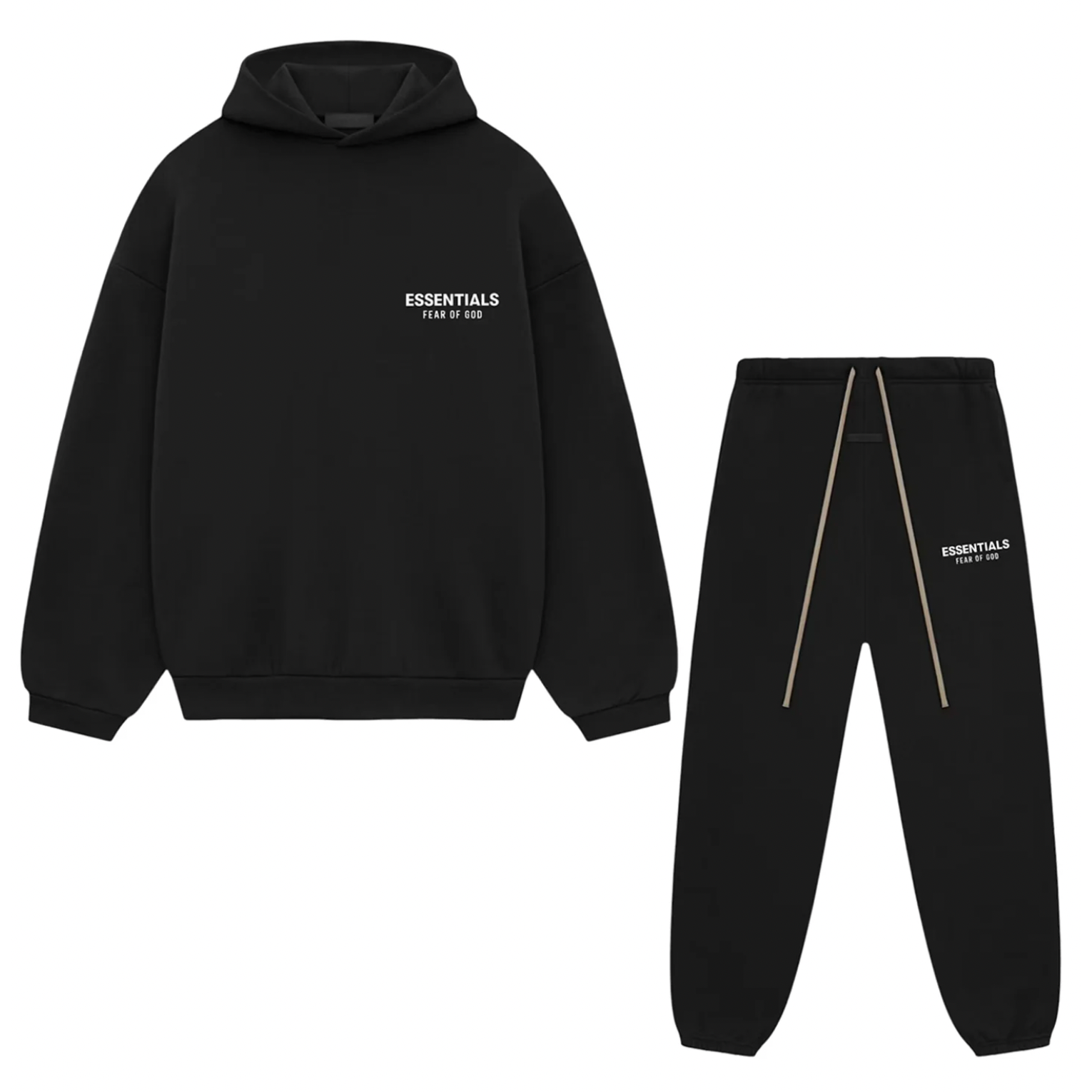 Fear of God Essentials Fleece Sweatsuit FW24 Black FULL SET