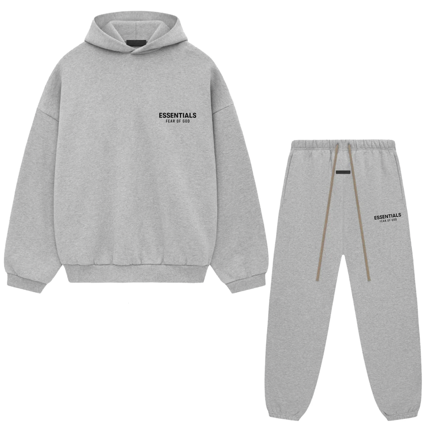 Fear of God Essentials Fleece Sweatsuit FW24 Light Heather Gray FULL SET