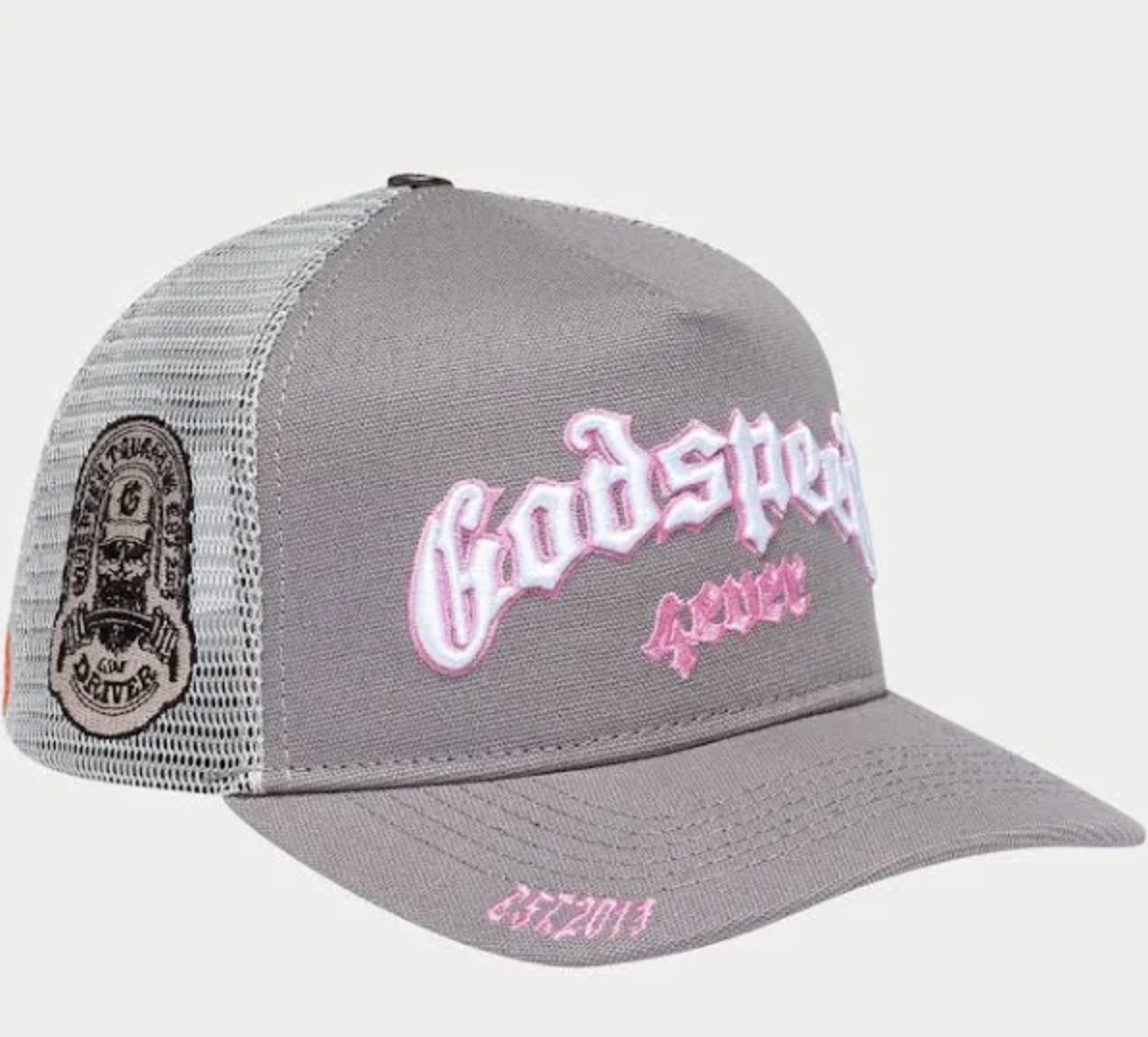 Godspeed Forever Trucker Hat (Grey/Pink)