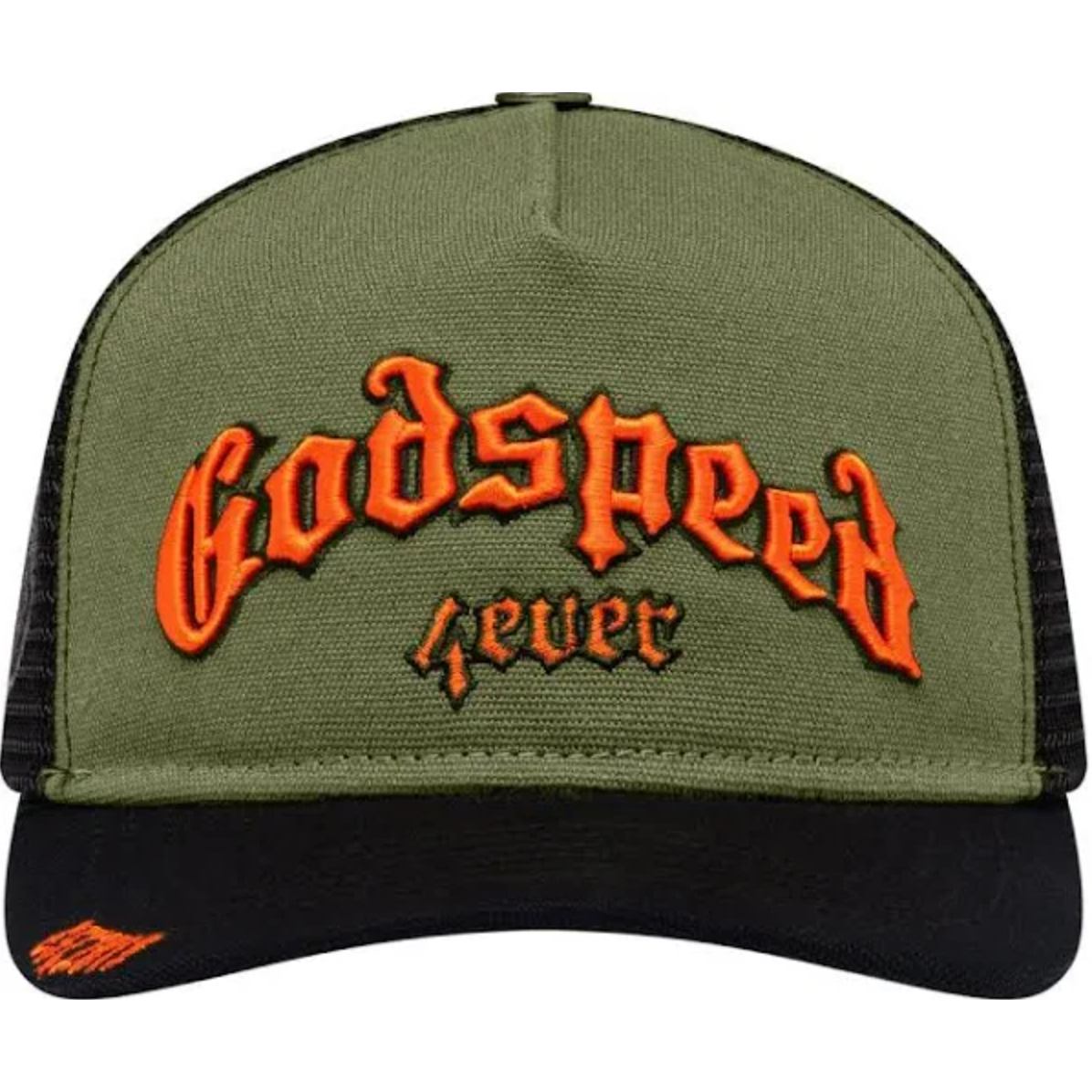 Godspeed Forever Trucker Hat (Olive/Orange)