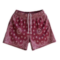 Bravest Studios Paisley Cream Burgundy Shorts