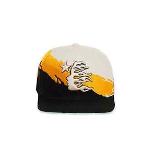 Hellstar Paintbrush Snapback Off White/Navy/Yellow
