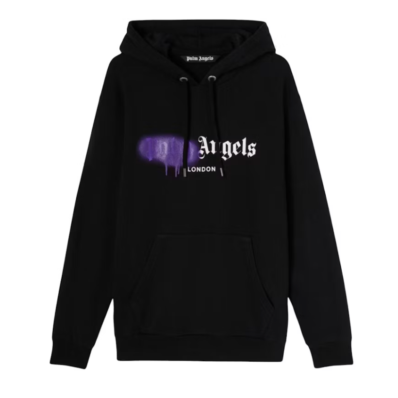 Palm Angels London Sprayed Hoodie Black/Purple