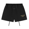 Fear of God Essentials Fleece Soccer Shorts Jet Black (Gold Letters)
