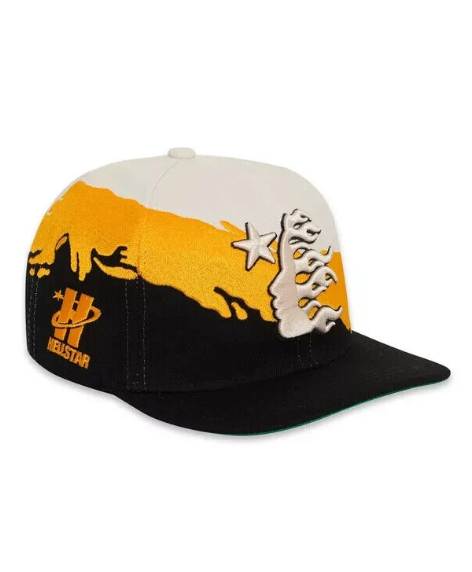 Hellstar Paintbrush Snapback Off White/Navy/Yellow