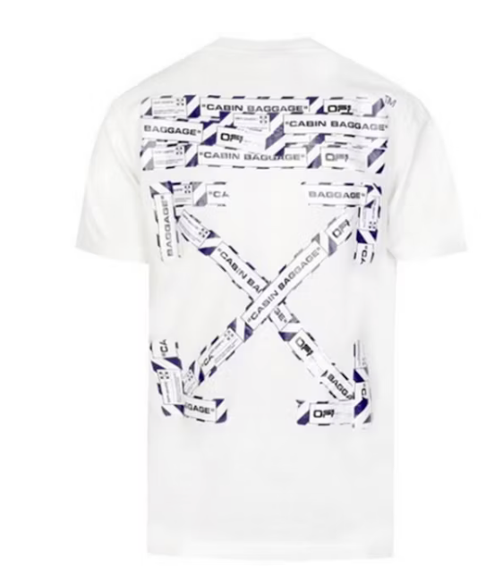 OFF-WHITE Slim Fit Airport Tape Print T-Shirt White