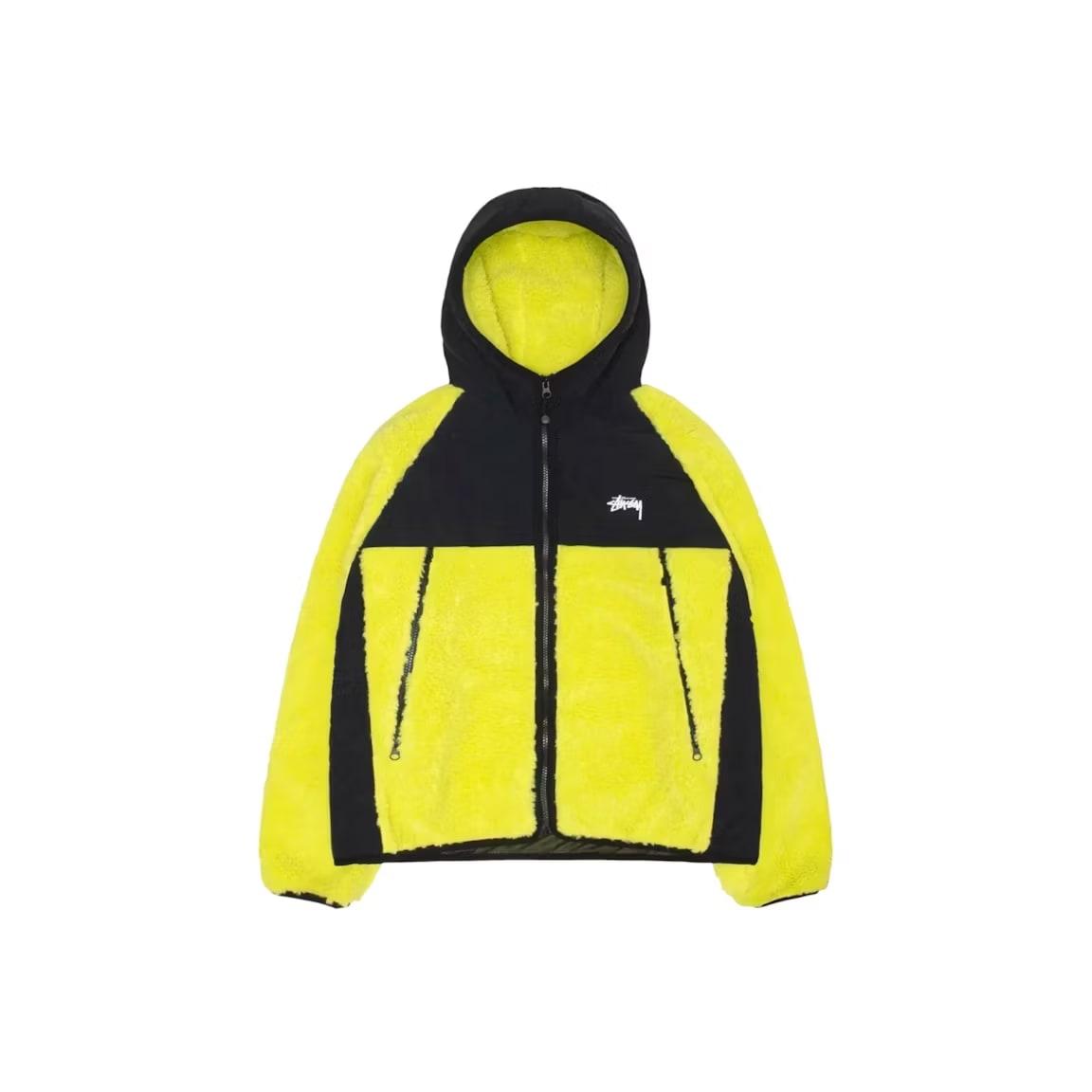 Stussy Sherpa Paneled Hooded Jacket Lime