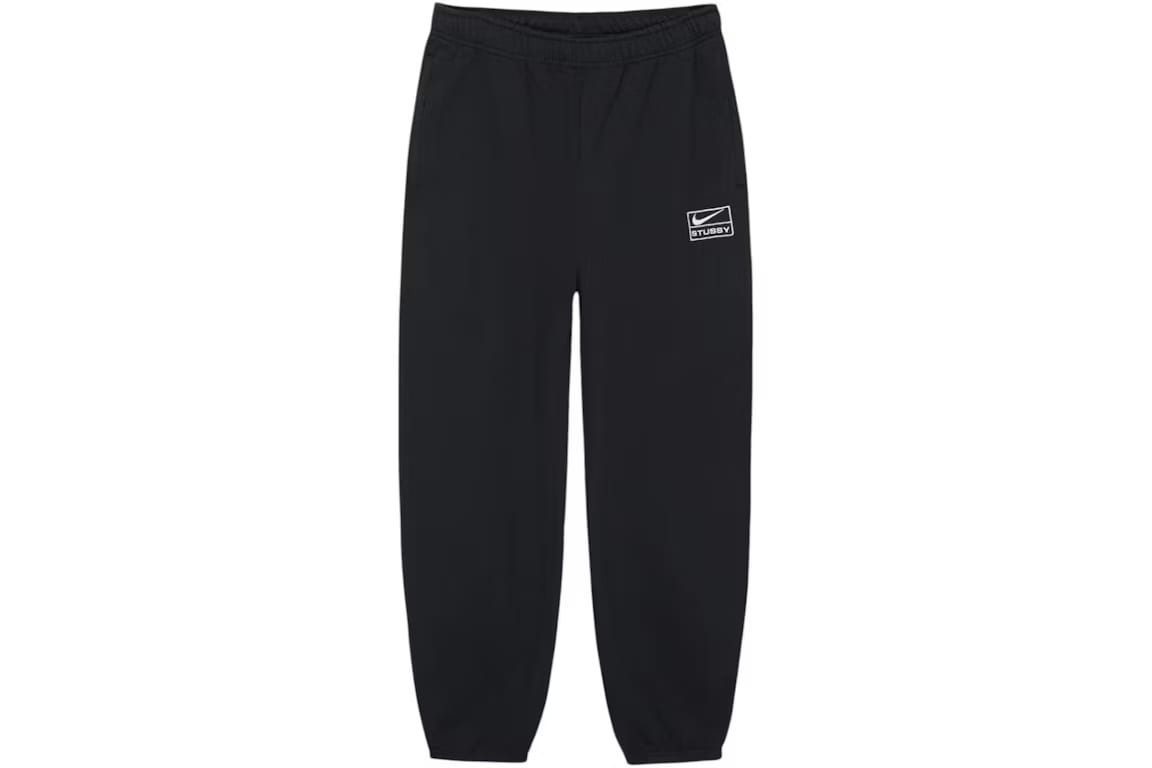 Stussy x Nike Stone Washed Fleece Zip Sweatsuit (FW25) Black FULL SET