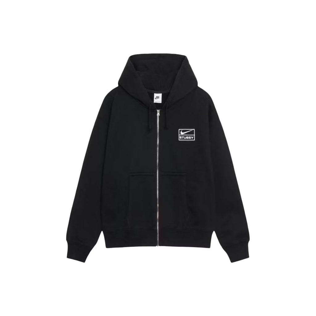 Stussy x Nike Stone Washed Fleece Zip Sweatsuit (FW25) Black FULL SET