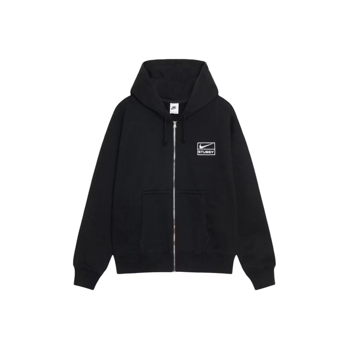 Stussy x Nike Stone Washed Fleece Zip Sweatsuit (FW25) Black FULL SET