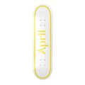 April Og Logo Yellow/White 8.25" Twin Tailed Skateboard Deck