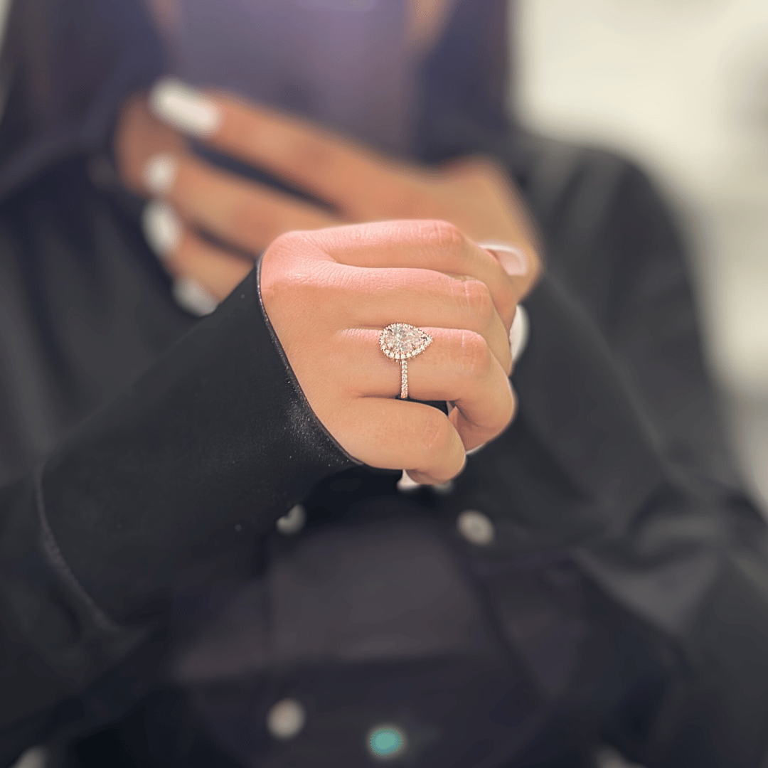 2.0ct Pink Moissanite Lab Diamond Ring