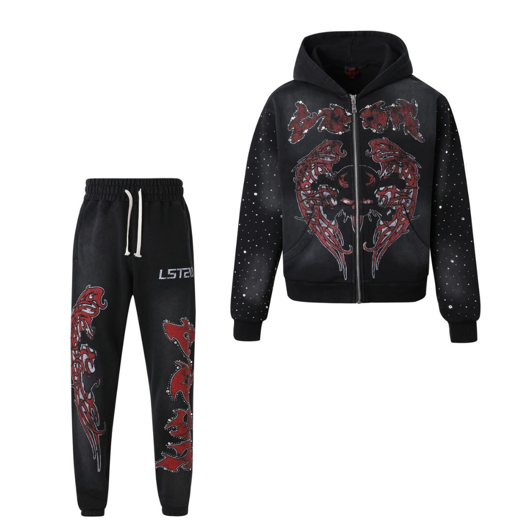 LOST Evil Wing Zip Up Hoodie And Sweatpants (Full Set)