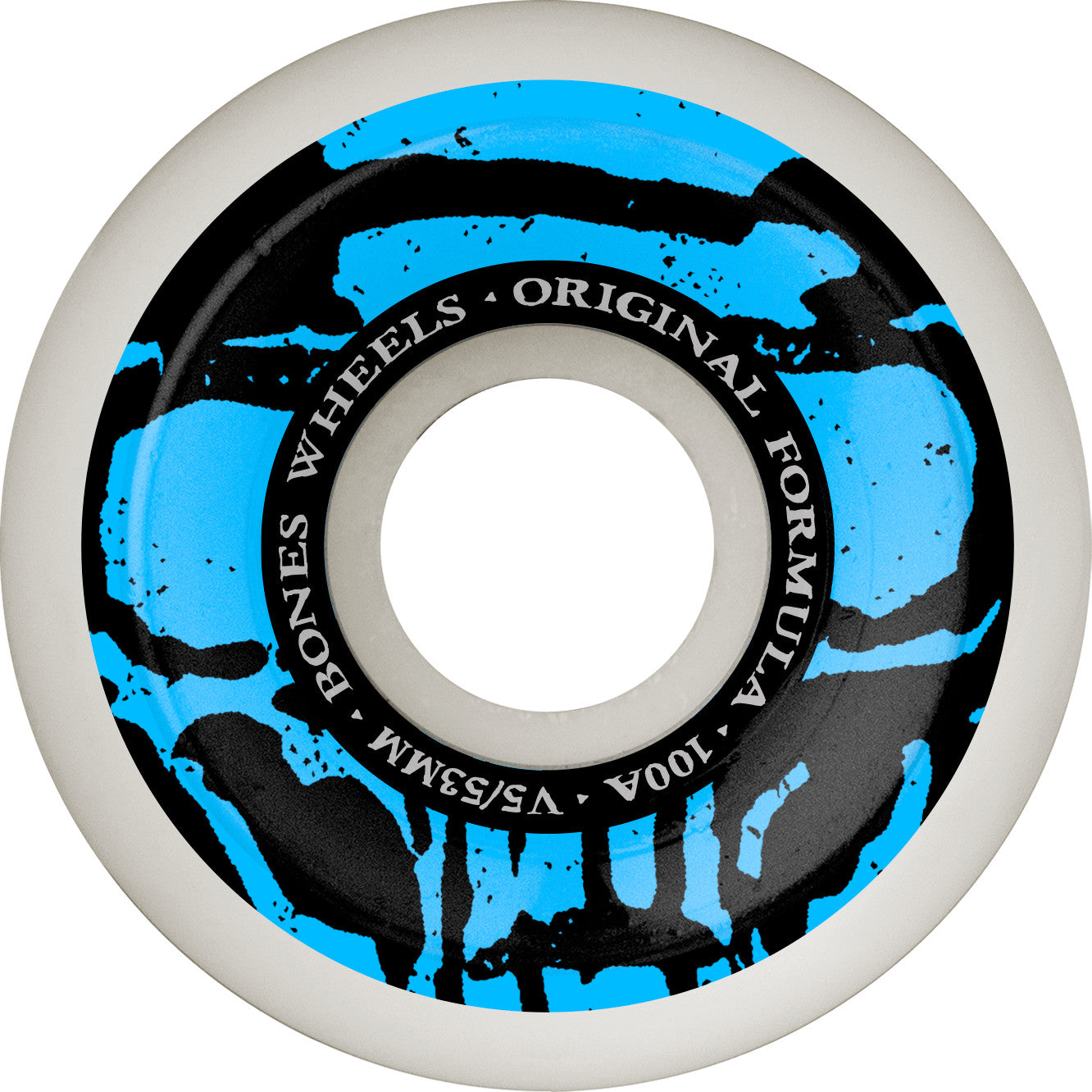 Bones OG Formula Mummy Skulls V5 Sidecut 53mm 100a Wheels - White (Set of 4)