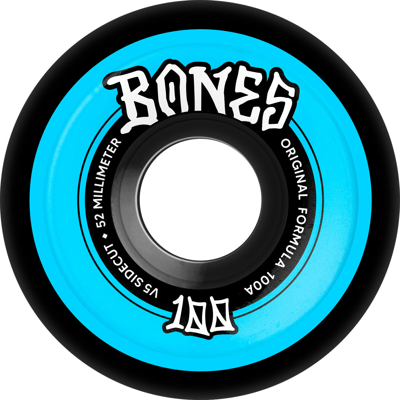 Bones OG 100's Original Formula V5 Sidecut 52mm 100a Wheels - Black (Set of 4)