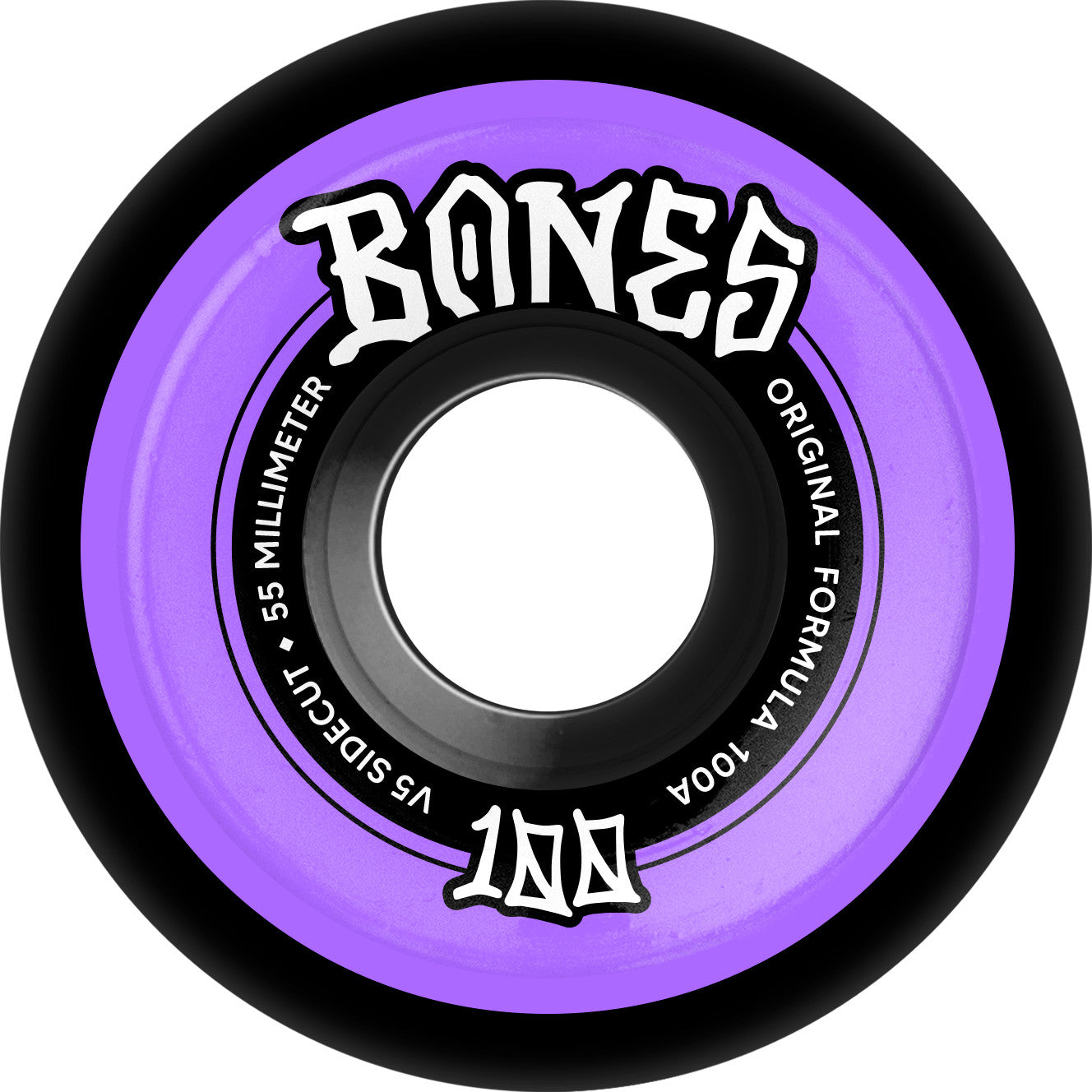 Bones OG 100's Original Formula V5 Sidecut 55mm 100a Wheels - Black (Set of 4)