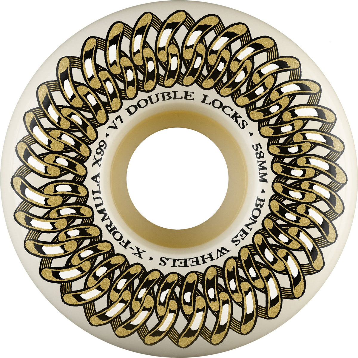 Bones X-Formula Double Lock V7 Sidecut 58mm 99a Wheels - White (Set of 4)