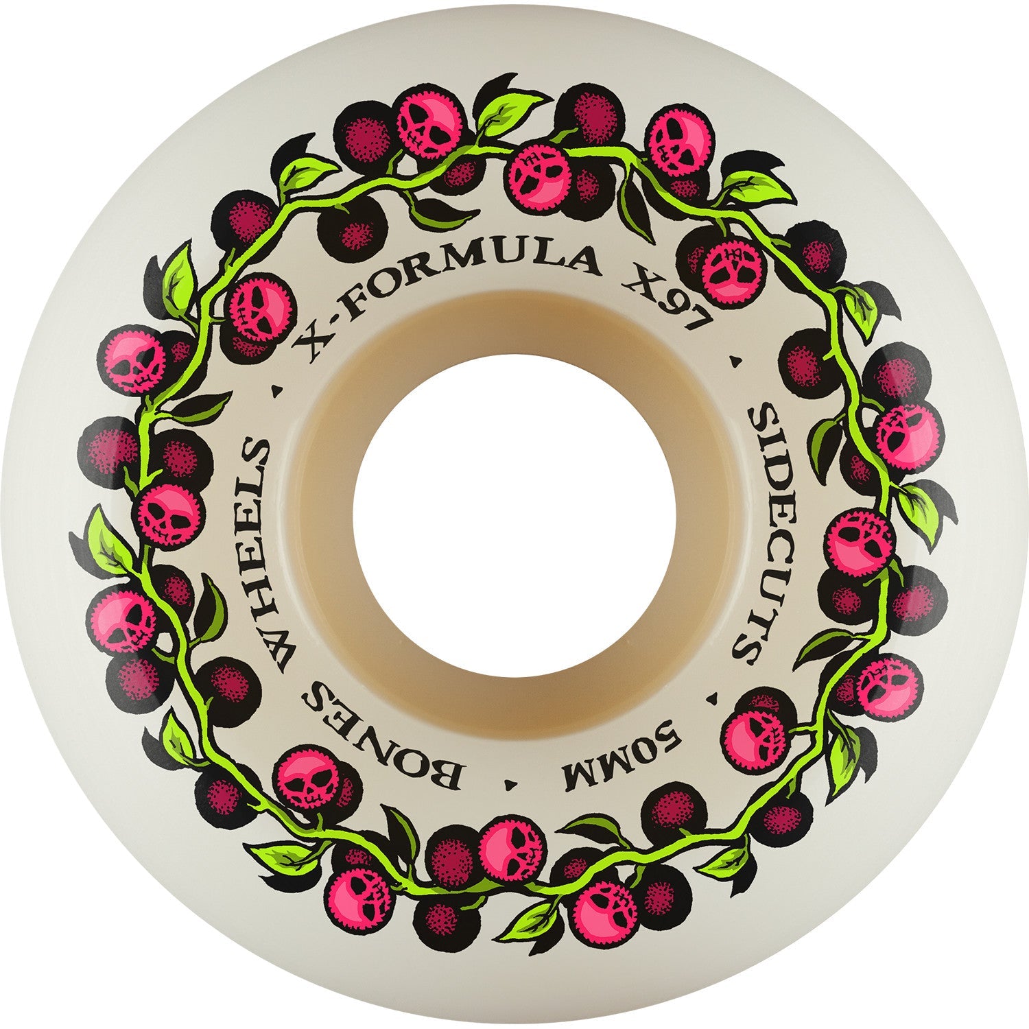 Bones X-Formula Skull Berries V5 Sidecut 50mm 97a Wheels - White (Set of 4)